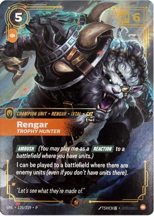 Rengar - Trophy Hunter (120/219) - Riftbound - [Riftbound Organized Play Promotional Cards] Foil