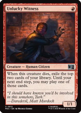 Unlucky Witness  [Commander: Marvel Super Heroes]