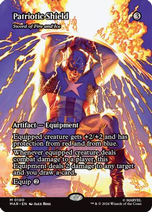 Patriotic Shield - Sword of Fire and Ice (Borderless)  [Marvel Universe Eternal-Legal] Foil