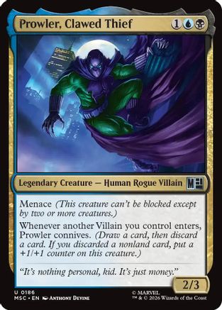 Prowler, Clawed Thief  [Commander: Marvel Super Heroes]