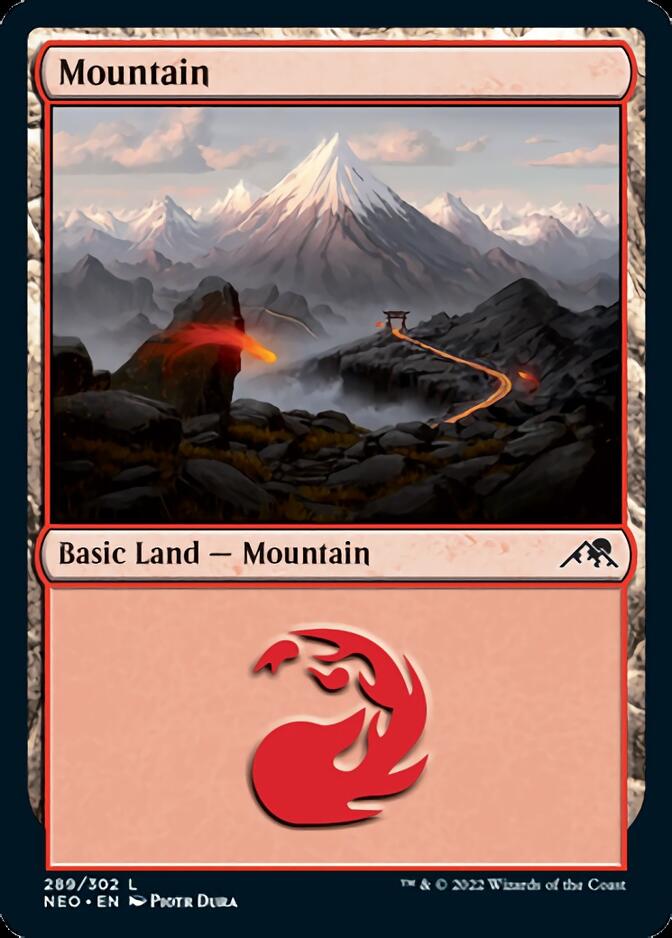 Mountain (289) [Kamigawa: Neon Dynasty] Foil