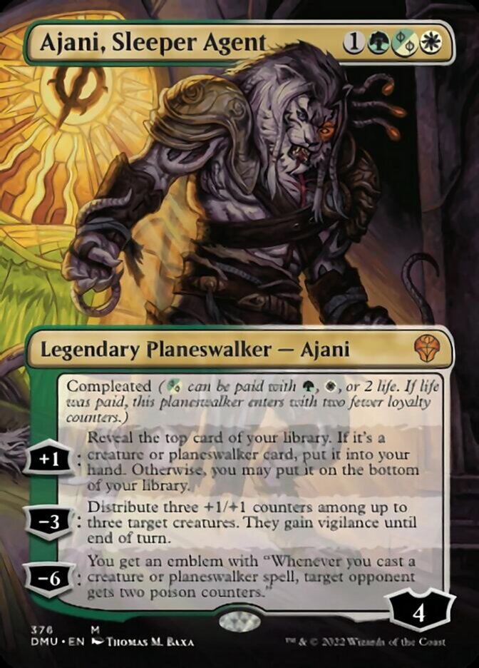 Ajani, Sleeper Agent (Borderless) (376) [Dominaria United] Foil