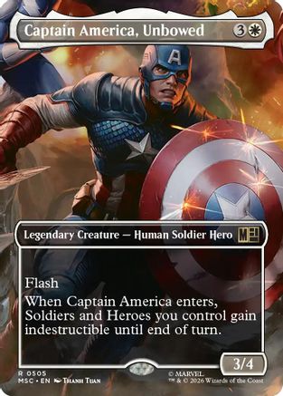 Captain America, Unbowed (Borderless)  [Commander: Marvel Super Heroes] Foil
