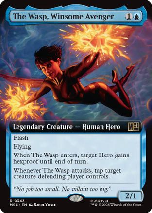 The Wasp, Winsome Avenger (Extended Art)  [Commander: Marvel Super Heroes] Foil