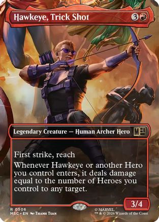 Hawkeye, Trick Shot (Borderless)  [Commander: Marvel Super Heroes]