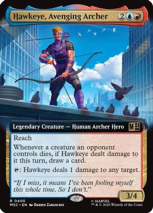 Hawkeye, Avenging Archer (Extended Art)  [Commander: Marvel Super Heroes] Foil