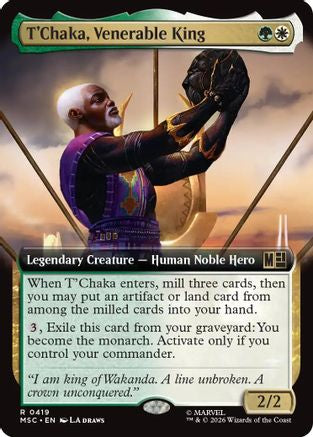 T'Chaka, Venerable King (Extended Art)  [Commander: Marvel Super Heroes] Foil