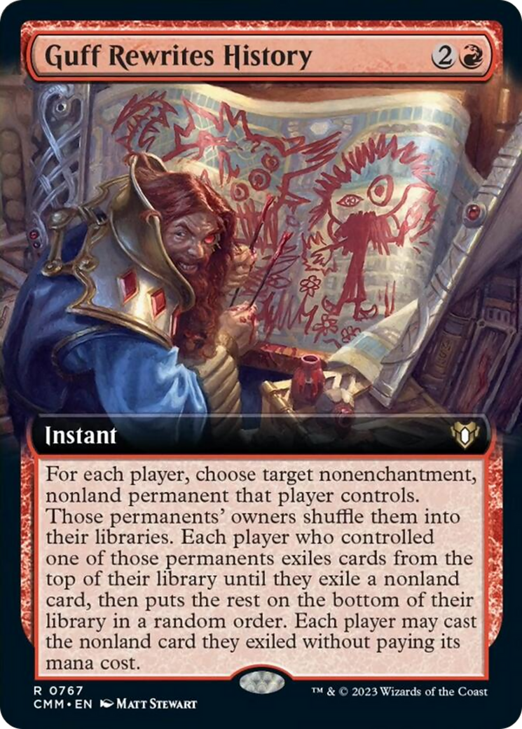 Guff Rewrites History (Extended Art) [Commander Masters] Foil