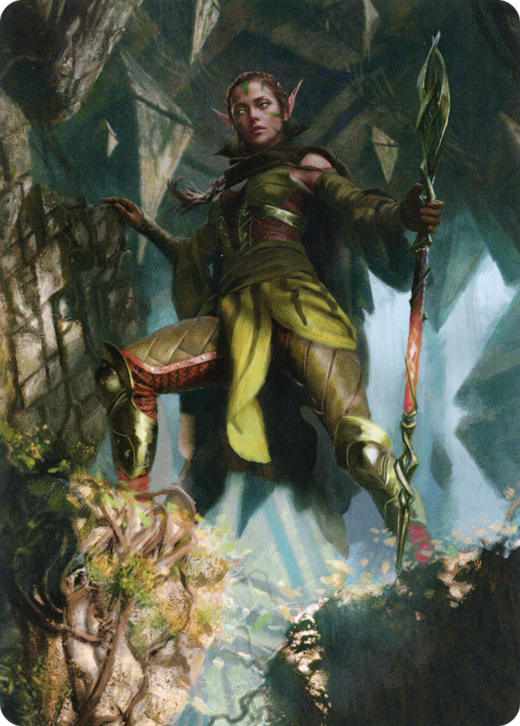 Nissa of Shadowed Boughs // Nissa of Shadowed Boughs  [Zendikar Rising Art Series] (Borderless) Foil