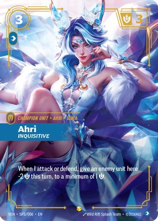 Ahri - Inquisitive (SP3/006) - Riftbound - [Vendetta] Foil