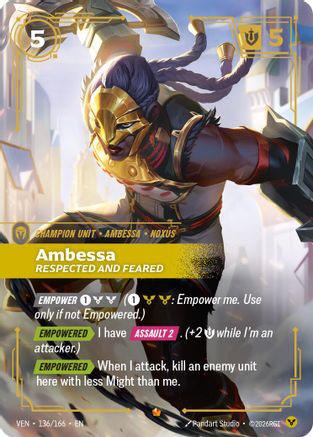 Ambessa - Respected and Feared (136/166) - Riftbound - [Vendetta] Foil