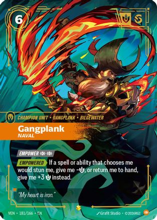Gangplank - Naval (Overnumbered) (181/166) - Riftbound - [Vendetta] Foil