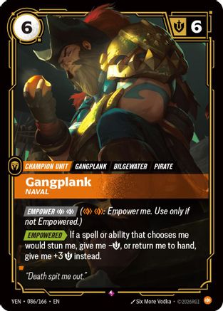 Gangplank - Naval (086/166) - Riftbound - [Vendetta] Foil
