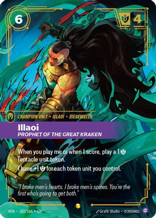 Illaoi - Prophet of the Great Kraken (Overnumbered) (182/166) - Riftbound - [Vendetta] Foil