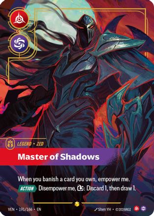Zed - Master of Shadows (Overnumbered) (191/166) - Riftbound - [Vendetta] Foil