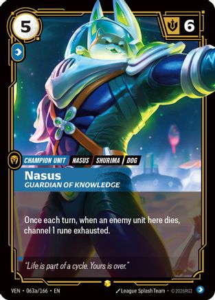 Nasus - Guardian of Knowledge (Alternate Art) (063a/166) - Riftbound - [Vendetta] Foil