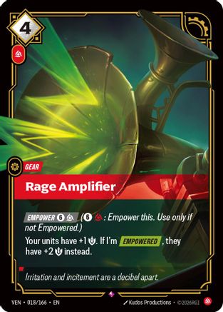Rage Amplifier (018/166) - Riftbound - [Vendetta] Foil