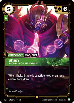 Shen - Scourge of Shadows (Alternate Art) (042a/166) - Riftbound - [Vendetta] Foil