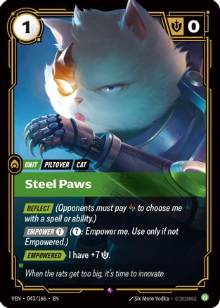 Steel Paws (043/166) - Riftbound - [Vendetta] Foil