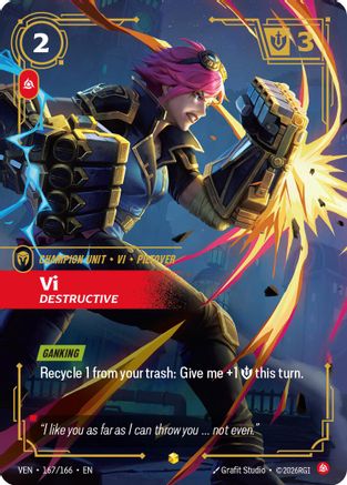 Vi - Destructive (Overnumbered) (167/166) - Riftbound - [Vendetta] Foil