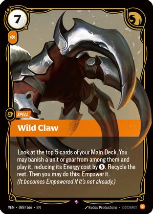 Wild Claw (089/166) - Riftbound - [Vendetta] Foil