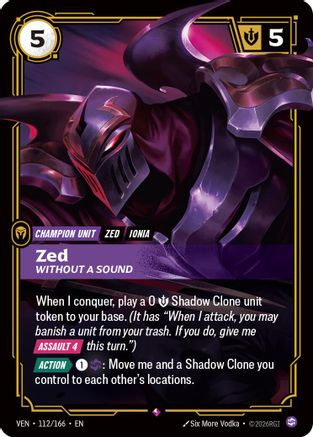 Zed - Without a Sound (112/166) - Riftbound - [Vendetta] Foil