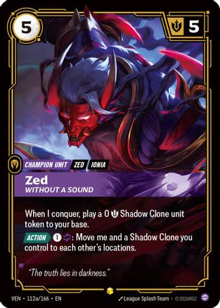 Zed, Without a Sound (Alternate Art) (112a/166) - Riftbound - [Vendetta] Foil