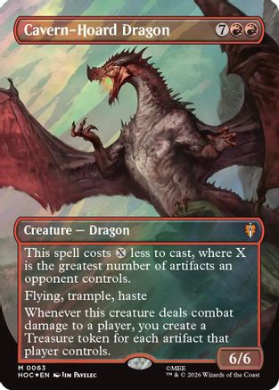 Cavern-Hoard Dragon (Borderless) (Surge Foil)  [The Hobbit: Eternal-Legal] Foil