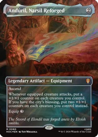 Anduril, Narsil Reforged (Borderless) (Surge Foil)  [The Hobbit: Eternal-Legal] Foil