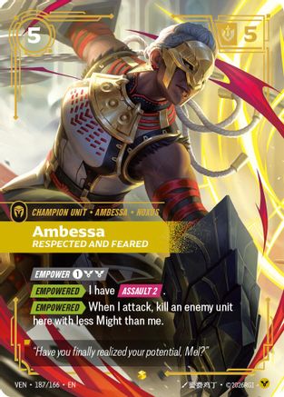 Ambessa - Respected and Feared (Overnumbered) (187/166) - Riftbound - [Vendetta] Foil