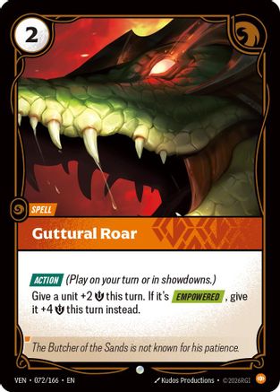Guttural Roar (072/166) - Riftbound - [Vendetta] Foil