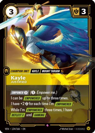 Kayle, Justified (134/166) - Riftbound - [Vendetta] Foil