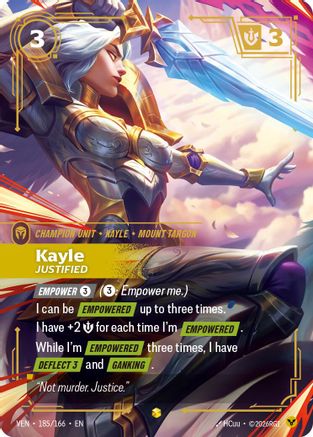 Kayle - Justified (Overnumbered) (185/166) - Riftbound - [Vendetta] Foil