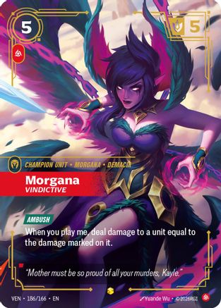 Morgana - Vindictive (Overnumbered) (186/166) - Riftbound - [Vendetta] Foil