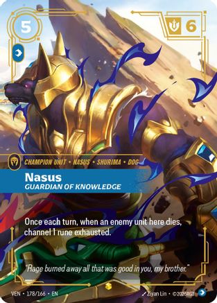 Nasus - Guardian of Knowledge (Overnumbered) (178/166) - Riftbound - [Vendetta] Foil