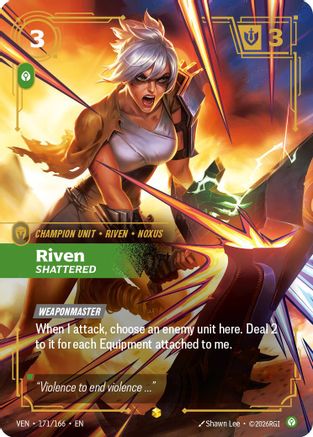 Riven - Shattered (Overnumbered) (171/166) - Riftbound - [Vendetta] Foil