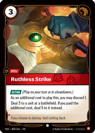 Ruthless Strike (008/166) - Riftbound - [Vendetta] Foil