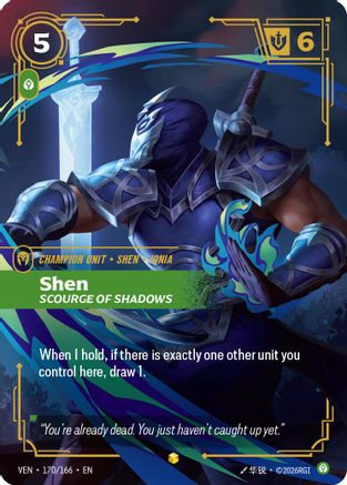 Shen - Scourge of Shadows (Overnumbered) (170/166) - Riftbound - [Vendetta] Foil