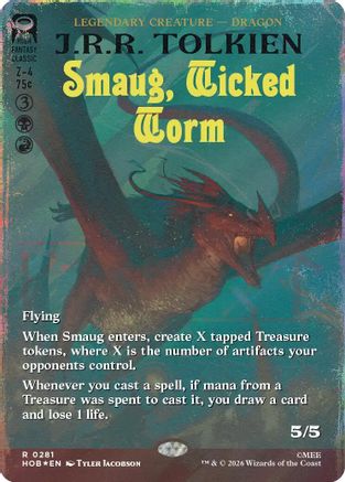 Smaug, Wicked Worm (Borderless) (Surge Foil)  [The Hobbit] Foil