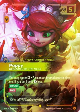 Poppy - Defender of the Meek (Alternate Art) (178a/219) - Riftbound - [Riftbound Organized Play Promotional Cards] Foil