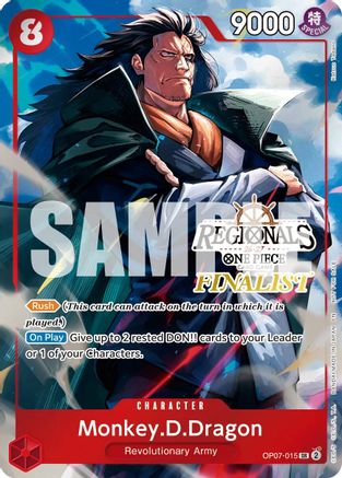 Monkey.D.Dragon (Regionals Finalist Card Set 26-27 Vol.2) (OP07-015) - [One Piece Promotion Cards] Foil