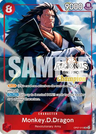 Monkey.D.Dragon (Regionals Champion Card Set 26-27 Vol.2) (OP07-015) - [One Piece Promotion Cards] Foil