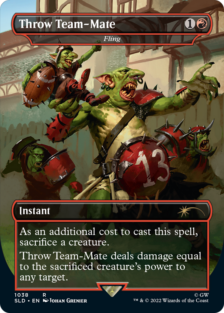Throw Team-Mate - Fling (Borderless) [Secret Lair Drop Series] Foil