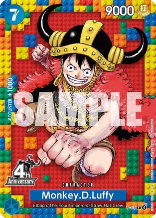 Monkey.D.Luffy (4th Anniversary) (P-110) - [One Piece Promotion Cards]