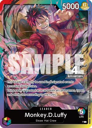 Monkey.D.Luffy (4th Anniversary Leader Card) - [One Piece Promotion Cards]