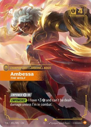 Ambessa, The Wolf (T1 Worlds Champion Player Bundle) (T1A 001/005) - Riftbound - [Riftbound Promotional Cards] Foil