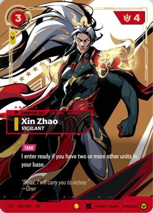 Xin Zhao, Vigilant (T1 Worlds Champion Signature Edition Bundle) (T1S 002/005) - Riftbound - [Riftbound Promotional Cards] Foil