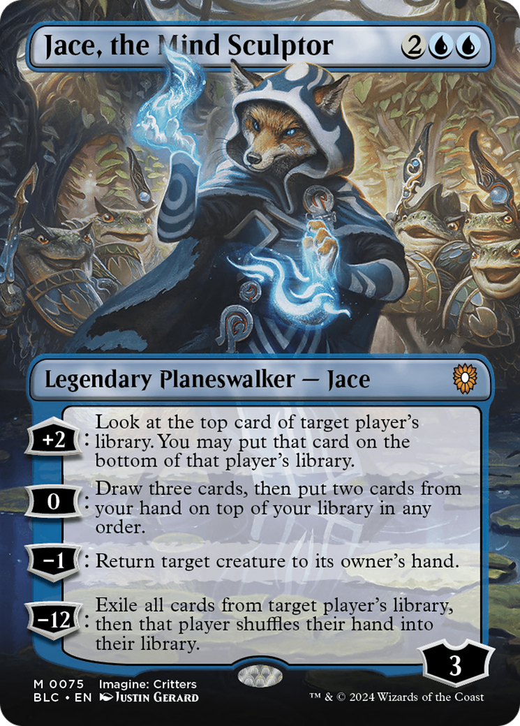 Jace, the Mind Sculptor (Borderless) [Bloomburrow Commander] Foil