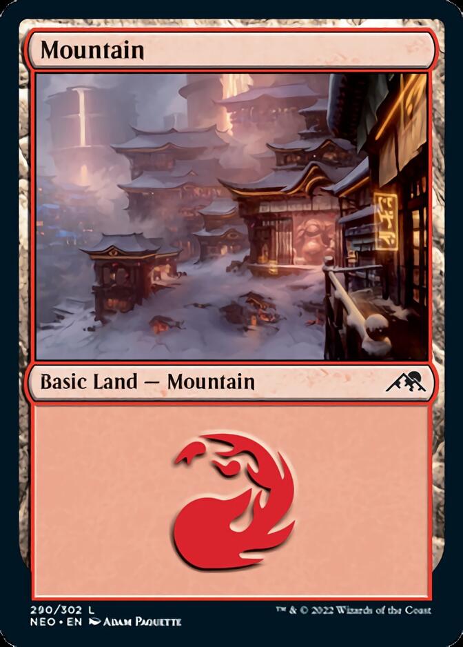 Mountain (290) [Kamigawa: Neon Dynasty] Foil