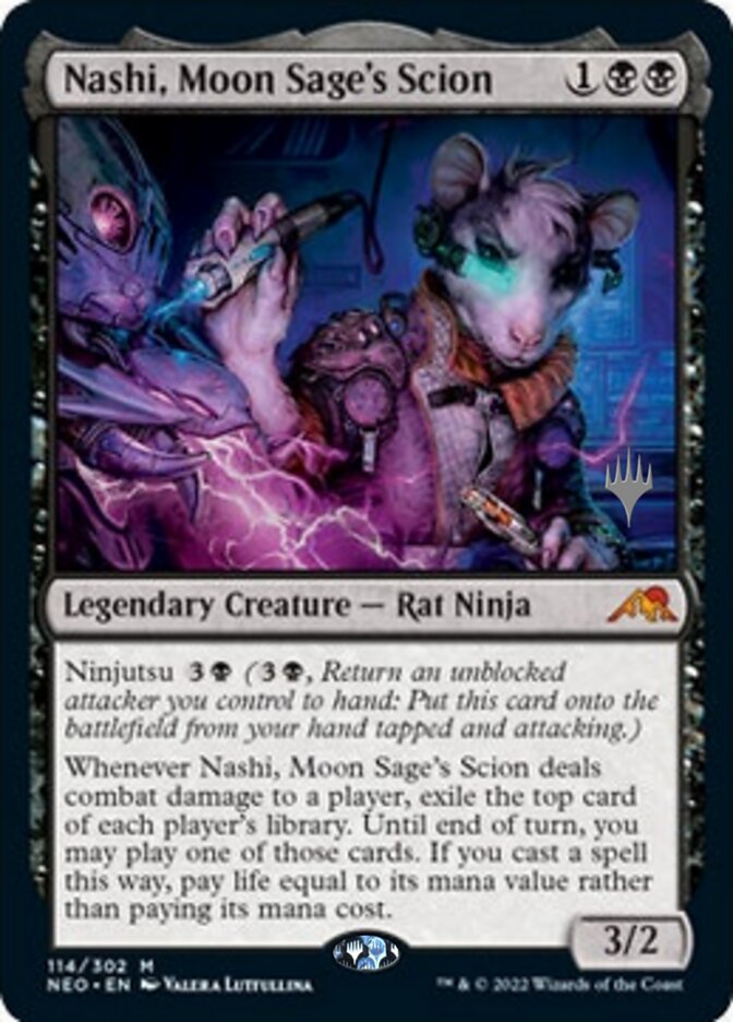 Nashi, Moon Sage's Scion (Promo Pack) [Kamigawa: Neon Dynasty Promos] Foil